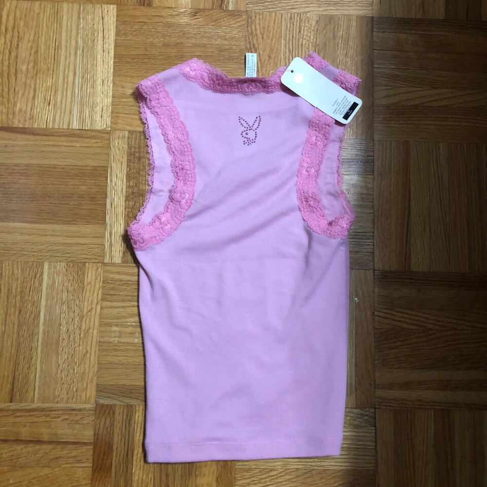 Bedazzled baby pink authentic Playboy TANK TOP